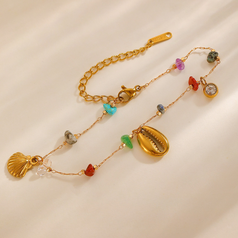Women's Exquisite Stainless Steel Seashell Bracelet, Ocean-Inspired